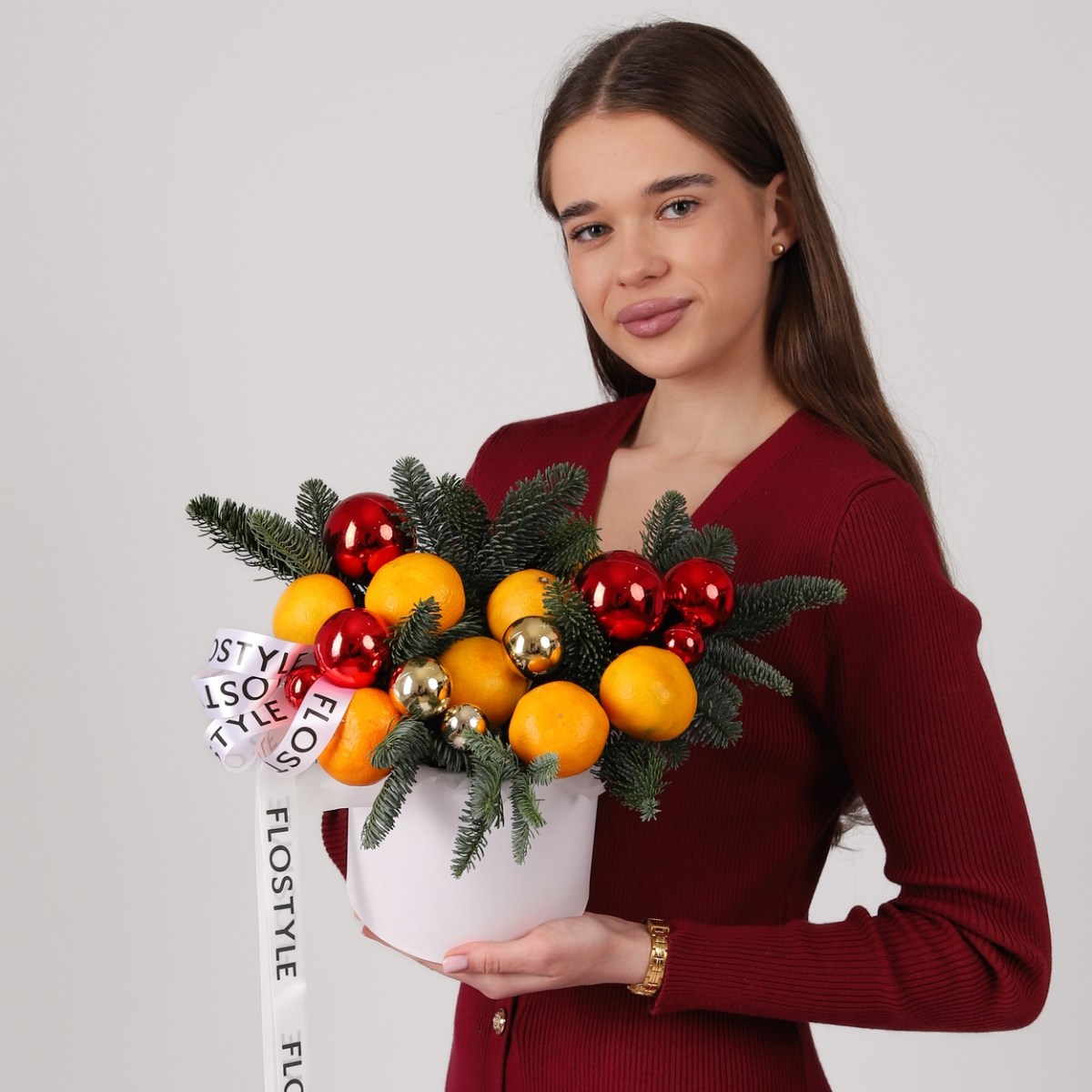 novogodnyaya korobka s mandarinami 5